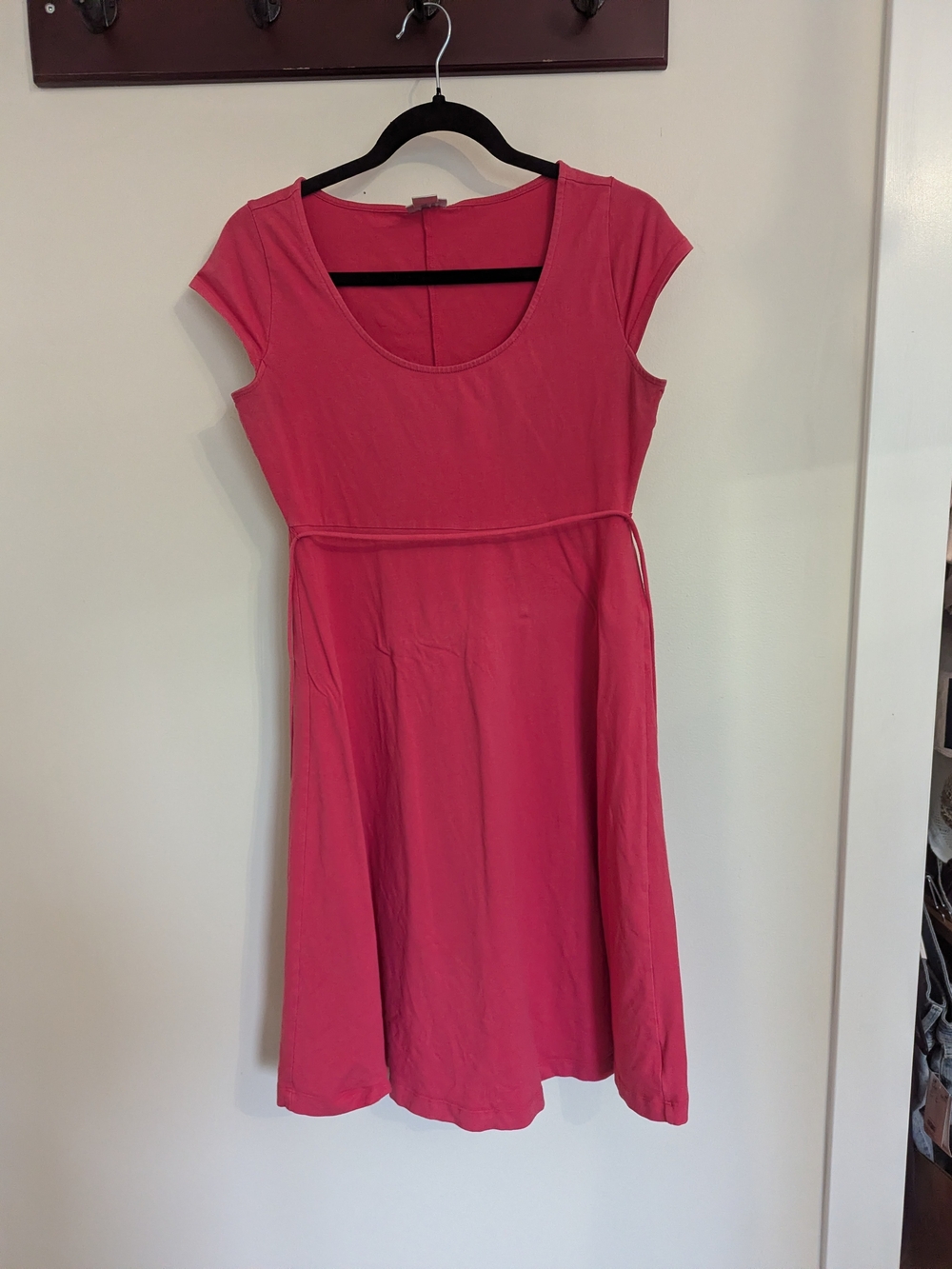 Motherhood Pink Scoop-Neck Fit & Flare Maternity Dress